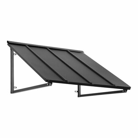 AWNTECH Houstonian 3' x 3' Black Heavy-Duty Metal Standing Seam Awning 237H233K